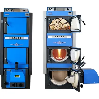 Atmos Kombikessel DC 25 GSP Holz/Pellet Kessel mit Pelletbrenner A 25 GSP und Fö