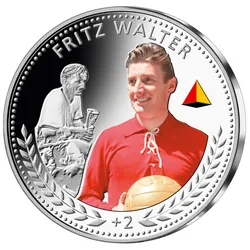 Fritz Walter – Fußball-Idol und Kapitän der Weltmeister von 1954 in echtem Silber!