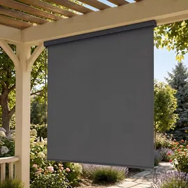 Songmics Senkrechtmarkise 250 x 160 cm grau Polyester