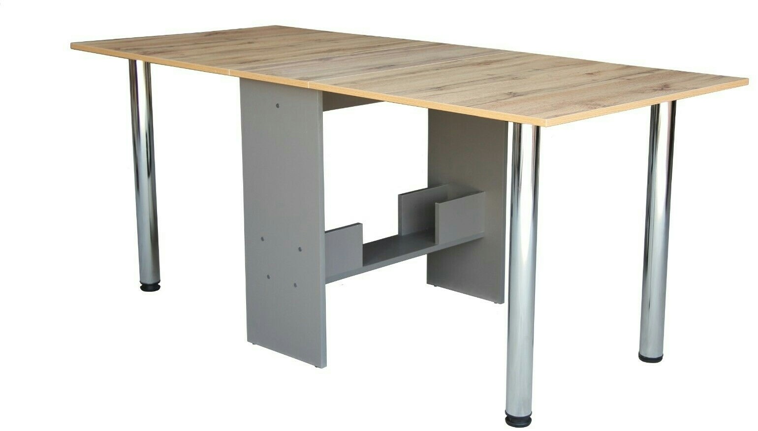 Esstisch ausklappbar Klapptisch Büro Tisch klappbar Holznachbildung Eiche Grau
