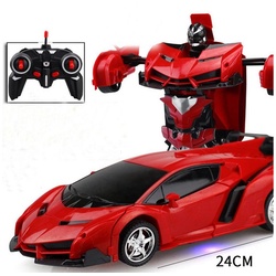 SOTOR Spielzeug-Auto 1:18 Ein-Tasten-Deformations-Fernbedienung RC-Auto, (Deformations-Auto-Roboter-Modellauto-Fernbedienungsspielzeug) rot