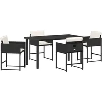 VidaXL Garten Essgruppe mit Kissen 5 pcs Schwarz Poly