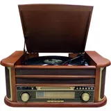 Cyberlux Nostalgie Holz Plattenspieler Retro Kompaktanlage CD/MP3 USB