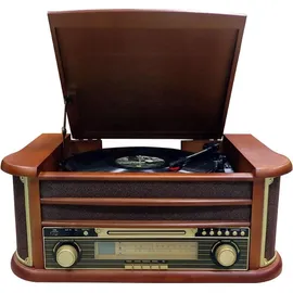 Cyberlux Nostalgie Holz Plattenspieler Retro Kompaktanlage CD/MP3 USB