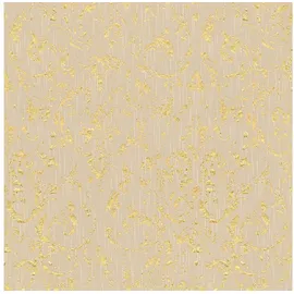 Profhome Barock Tapete Ornament 0,53 m x 10 m 5,33 m2 Beige/Gold 306602-GU