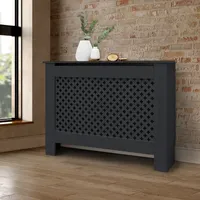 ML-Design Heizkörperverkleidung mit Wabenmuster 112x19x82cm Anthrazit aus MDF lackiert