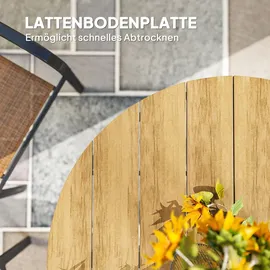 Outsunny Gartentisch Ø 118 x 74 cm Teak/beige
