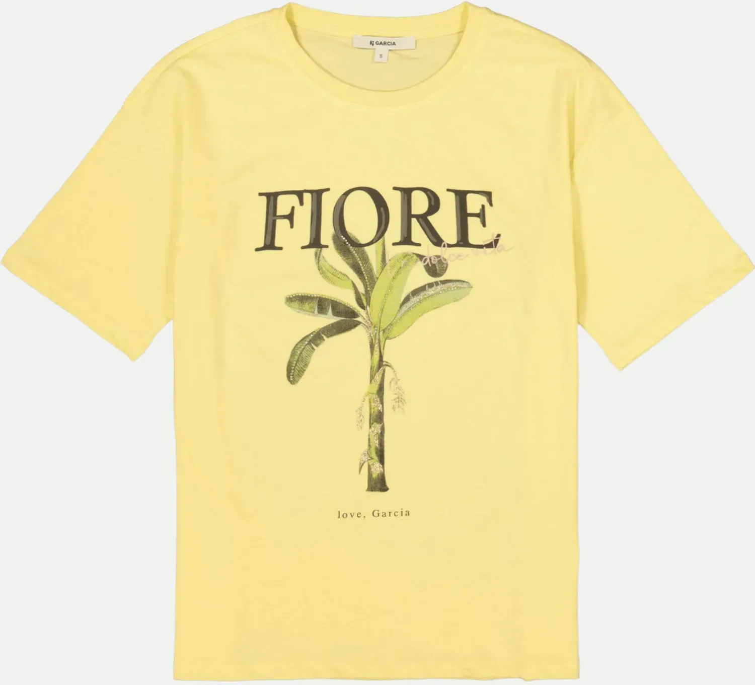 T-Shirt mit Fotoprint-Motiv Gelb S
