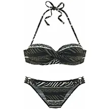 Bruno Banani Bügel-Bandeau-Bikini Damen Grün/Mehrfarbig 42 Cup B