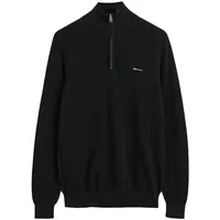 GANT für Herren. 8040523 Baumwollpikee-Pullover mit halbem Reißverschluss schwarz
