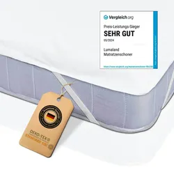LUMALAND Wasserundurchlässige Matratzenauflage aus Flanell - 70x140 cm - Weiß