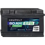 HeyVolt EFB Autobatterie 12V 80Ah Start-Stop Starterbatterie 60Ah 75Ah 100Ah