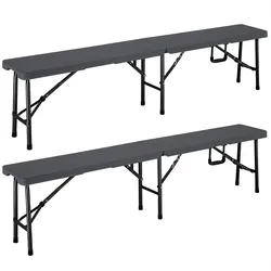 CASARIA® 2er Set Bierbank 8 Personen 180cm Kunststoff
