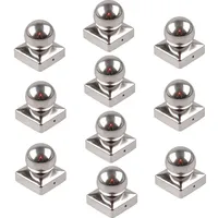 Holmwerk 10x Pfostenkappe Edelstahl 101mm Kugel Abdeckkappe Für Pfosten 10x10cm