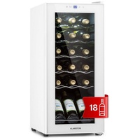 Klarstein Weinkühlschrank Shiraz 18 Slim Uno, für 18 Standardflaschen á 0,75l,Wein Flaschenkühlschrank Weintemperierschrank Weinschrank Kühlschrank weiß