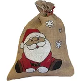 Riffelmacher & Weinberger Riffelmacher Nikolaus Jutesack 25 x 35 cm "Süßer Santa" 19530 | Natur Rot - Beige