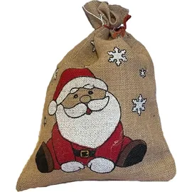 Riffelmacher & Weinberger Riffelmacher Nikolaus Jutesack 25 x 35 cm "Süßer Santa" 19530 | Natur Rot - Beige