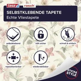 tesa rasch Vliestapete Lumina 6,00 m x 0,53 m 1 St Beige/Grün/Rosa/Weiß/Mehrfarbig 371314
