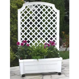 KHW Calypso Pflanzkasten auf Rollen mit Bewässerungssystem 79 x 34 x 135 cm Weiß