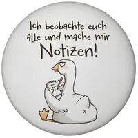 Speecheese Gilbert die Gans Magnet rund mit Spruch Ich