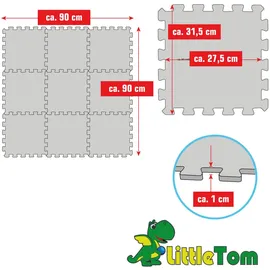 LittleTom 9 Teile Baby Puzzlematte ab Null - 30x30 Puzzle Spielmatte Krabbelmatte