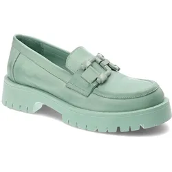 Grüne Halbschuhe Venezia Modische Leder Mokassins, 40