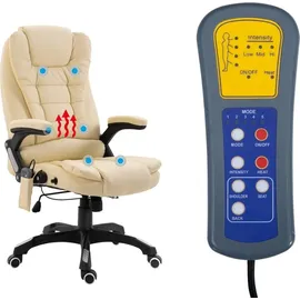 vidaXL Massage-Bürostuhl Kunstleder creme