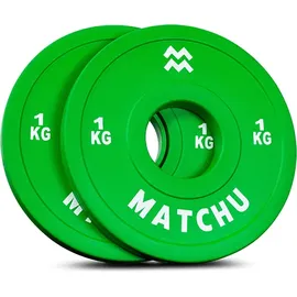 Matchu Sports Mini Hantelscheiben 1 kg Hantelscheibe grün