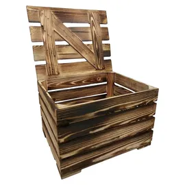 Buri Holzkiste 50 x 41 x 34 cm 1-tlg. natur geflammt