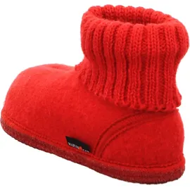 HAFLINGER Hüttenschuh Karl Filzpantoffel mit Kragen Hausschuh rot 42 - 42