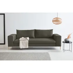 3-Sitzer OTTO PRODUCTS "Finnja", grün, B:247cm H:83cm T:103cm, Struktur fein: aus recycleten PET-Flaschen (100% PES), Sofas, 3-Sitzer-Sofa, mit Recycling-Bezug