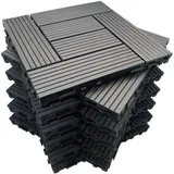 Terrassenfliesen-set 1m2 Aus Wpc Classic (11 Stück 30x30 Cm) - Anthrazit