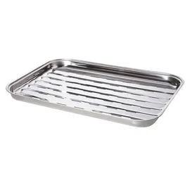 All'Grill Grillschale 34 x 24 cm Edelstahl weiß