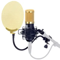 Pronomic CM-100BG Studio Kondensatormikrofon schwarz/gold Set inkl. Popschutz gold
