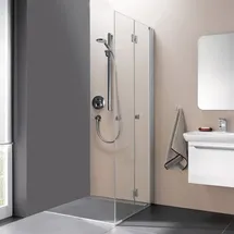 Koralle myDay Eckdusche mit Falttür rechts 96,5 x 166 cm silber ESG VB01310020AA1