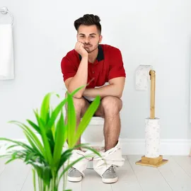 Relaxdays Toilettenpapierhalter stehend, Bambus, ohne Bohren, Ersatzrollenhalter Toilettenpapier, 71,5x23,5x19 cm, Natur