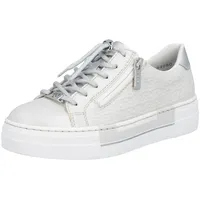 Rieker N4960 Damen Plateau-Sneaker Silber/Weiß 39