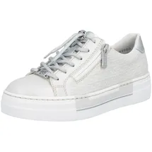 Rieker N4960 Damen Plateau-Sneaker Silber/Weiß 39
