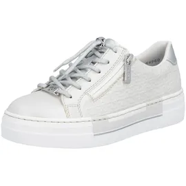 Rieker N4960 Damen Plateau-Sneaker Silber/Weiß 39