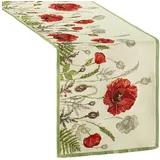 Sander Tischläufer Poppy Meadow Gobelin rot-Natur Größe 32x96 cm