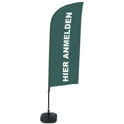 SHOWDOWN Displays Showdown Beachflag - Komplett-Set - Hier Anmelden Deutsch - Grau/Schwarz
