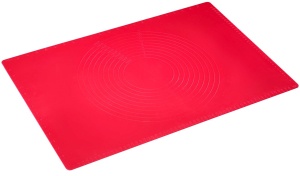 WESTMARK Teig-Ausrollmatte, Silikon, rot, Unterschiedliche Kreis-Reliefs helfen passgenaue Kuchenböden auszurollen, 1 Stück