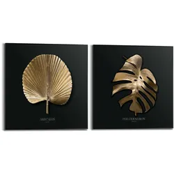 Poster REINDERS "Gold Set", gold (farbe bild(er): gold), B:50cm H:50cm T:1,6cm, Bilder