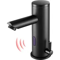 Auralum - Infrarot Sensor Wasserhahn Schwarz Automatik Waschtischarmatur Einhebelmischer Waschbecken Mischbatterie Badarmatur mit einstellbarem