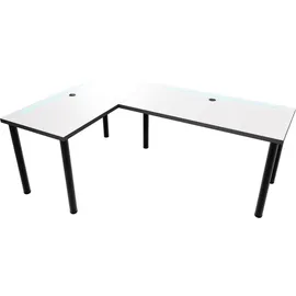 Möbelsystem L-förmiger Gaming Desk mit LED-Beleuchtung weiß