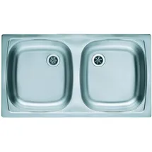 ALVEUS Basic 160 rechts Einbauspüle Edelstahl Handbetätigung 780 x 435 mm