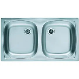 ALVEUS Basic 160 rechts Einbauspüle Edelstahl Handbetätigung 780 x 435 mm
