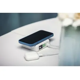 forcell Multifunktionsladegerät 4in1 15W mit USB/USB typ C, Powerbank 8000mAh und kabelloses Laden in einem