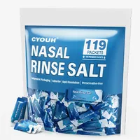 CYOUH 119 Stück Vakuumverpackte Salzlösung Beutel für Nasenspülung (2,34g) - Nasendusche Salz für Neti Pot, Nasenreinigungssystem - Individuell verpackte Kochsalzlösung Refill-Pads