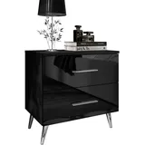 lookway Nachtschrank AURA 55 x 55 x 55 cm Schwarz/Silber